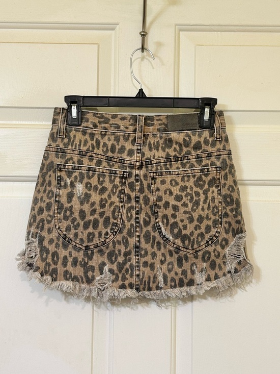 Carmar Leopard Print Mini Skirt with Front Zip - Brown and Black - Picture 4 of 16